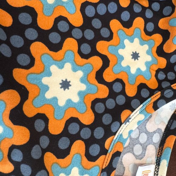 LuLaRoe Carly Swing Dress Retro Floral Orange Turquoise NEW Size S - Picture 8 of 16